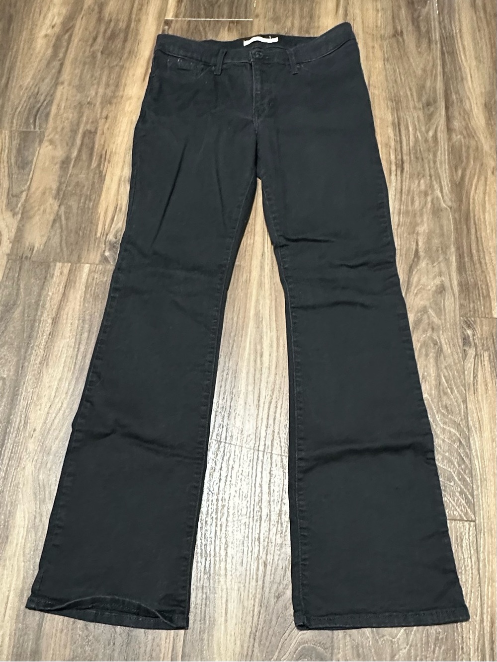 Levi's 315 Shaping Bootcut Jeans Women 29 Black Denim Low Rise Western 32”
